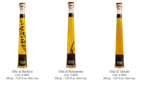 Olio extravergine oliva aromatizzato in bottiglia 