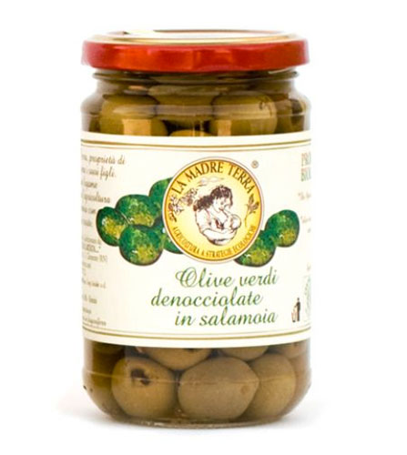 Olive verdi denocciolate in salamoia