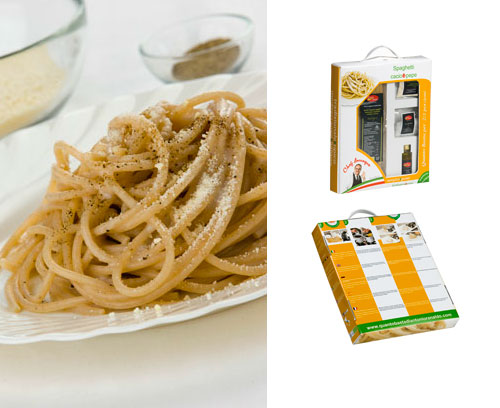 Spaghetti cacio e pepe. Ricetta in kit pronto all'uso 